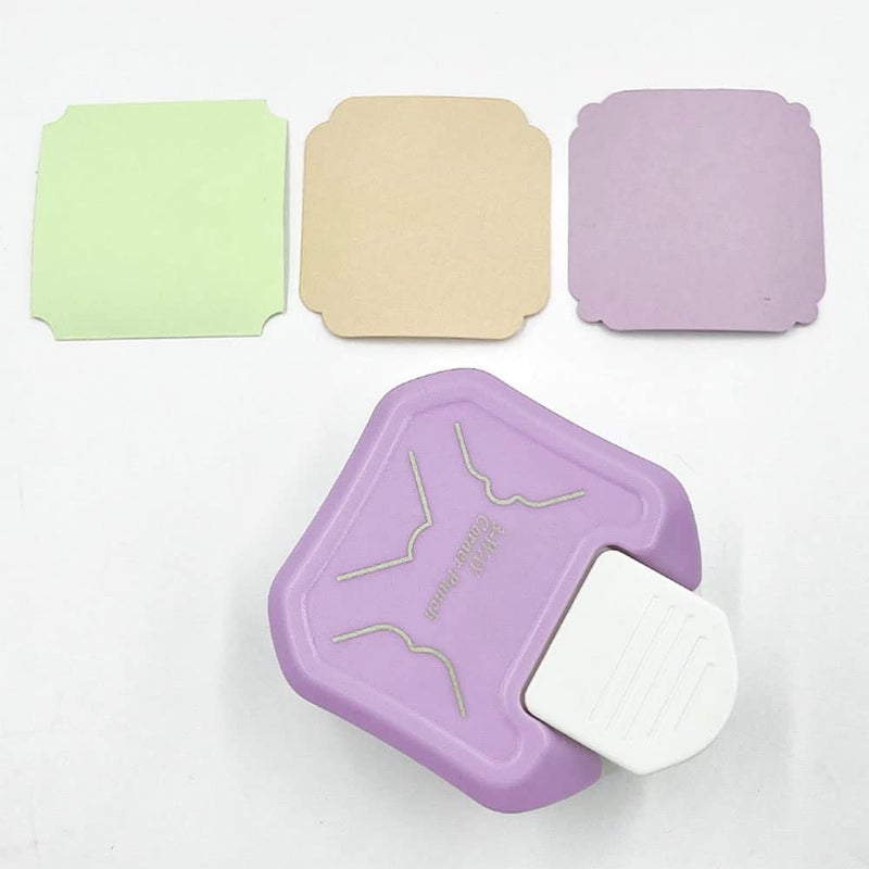 ANNIKEEY 3 in 1 Paper Corner Rounder  3 Shapes Punches for Paper Crafts  Corner Cutter  Purple - Image 5